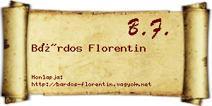 Bárdos Florentin névjegykártya